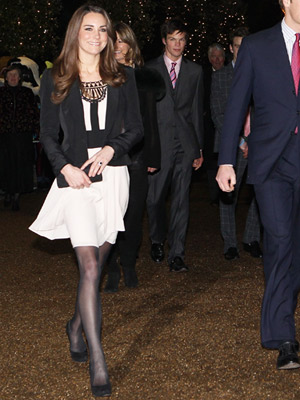 Kate Middleton wearing black ballerina flat shoes